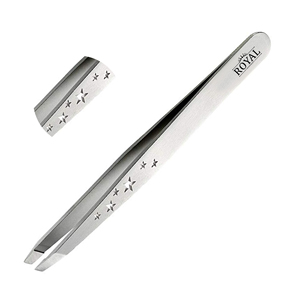 Pince à épiler professionnelle pour sourcils, plaquée or, en acier inoxydable, pointe inclinée, durable, logo personnalisé - Product Image 6