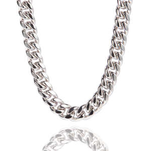Cadena de Plata Estilo Hip Hop, Collar de Eslabones de Plata 925 para Hombre y Mujer - Product Image 1