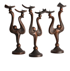 Portavelas Decorativo Portátil Hecho a Mano de Hierro Sólido Pulido y Duradero para Decoración del Hogar, Bodas y Navidad, Juego de 3 - Product Image 1