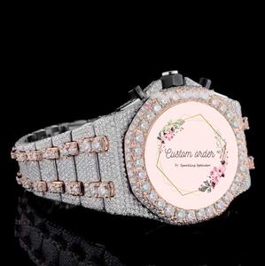 Montre automatique pour homme en acier inoxydable style hip-hop, avec moissanite VVS1, analogique, artisanale, mécanique - Product Image 4