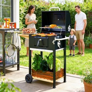 Black Charcoal <b>BBQ</b> Grill for Backyard Picnics Outdoor Cookware - Product Image 1