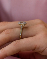 Bague de fiançailles classique en diamant taille Asscher pour femme, bijoux en or