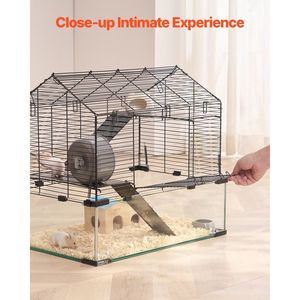 22.8X15X21.3 gabbie per topi per animali domestici casa portatile per criceti per ratti porcellini d'India gabbia per piccoli animali trasparente a 360 gradi - Product Image 6