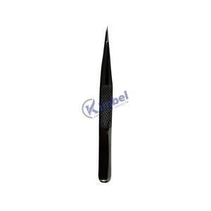 Pinces à épiler pour extensions de cils en acier inoxydable noir brillant personnalisées avec une pointe pointue - Product Image 4