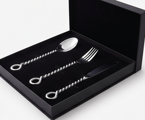 Ensemble de couverts en acier inoxydable avec manche torsadé, cuillère, fourchette, couteau, finition miroir haute brillance, compatible lave-vaisselle, design minimaliste, usage domestique - Product Image 6