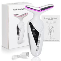 Masseur facial portable OEM à haute fréquence, vibration chauffante, 7 modes de couleur, thérapie par lumière rouge, raffermissant et liftant la peau, pour le cou