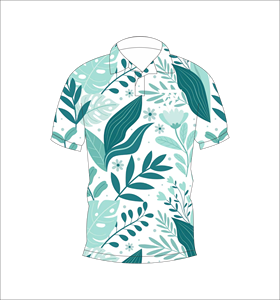 เสื้อโปโลผู้ชายสีขาวพิมพ์ลายใบไม้เขตร้อนลำลองฤดูร้อนแขนสั้นแฟชั่นเสื้อกอล์ฟ - Product Image 4