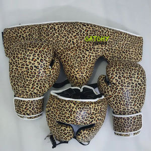 Conjunto de Boxeo de Alta Calidad en Cuero Vacuno Genuino Blanco con Protector Facial Completo Personalizado - Product Image 4