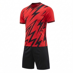 Conjunto de Uniforme de Fútbol Transpirable de Poliéster, Cuello en V, Manga Corta, Equipación Deportiva - Product Image 3