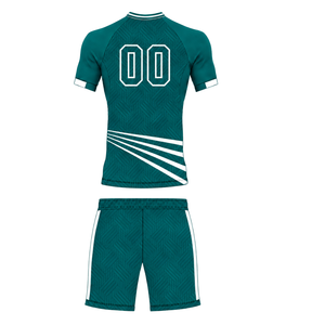 Manufacturer Customized Teal Football Jersey <b>Shorts</b> Set <b>Short</b> Sleeve Athletic Sports Uniform Training Wear Team Apparel Clothing - Product Image 2