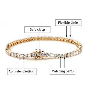 Hot Selling Afar Jewels 925 Sterling 2mm 3mm 4mm 5mm Moissanite Tennis Bracelet Hip Hop Moissanite Bracelet <b>Men</b> Women - Product Image 1