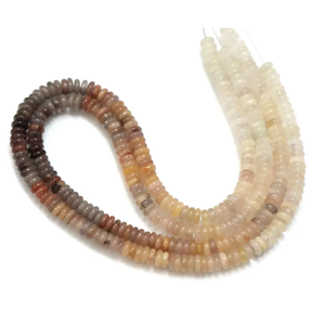 Cuentas planas de ágata color marrón melocotón natural, cuentas planas color postre, cuentas espaciadoras de piedras preciosas lisas para la fabricación de joyería. - Product Image 3