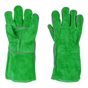 Gants de travail en cuir croûte de haute qualité, structure tricotée confortable, excellente protection des mains pour le soudage et le barbecue - Product Image 5