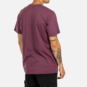 Camiseta de Algodón Grueso para Hombre, Manga Corta, con Bolsillo, Estampado Gráfico de Verano, Proveedor al por Mayor, Tejido Jersey, Venta al por Mayor OEM - Product Image 3