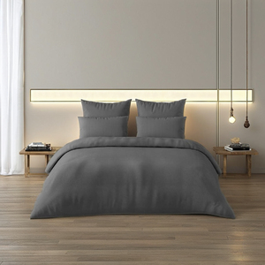 Juego de Sábanas Grises Modernas Minimalistas Lisas – Colección de Ropa de Cama de Algodón Premium, Suave y Transpirable - Product Image 3