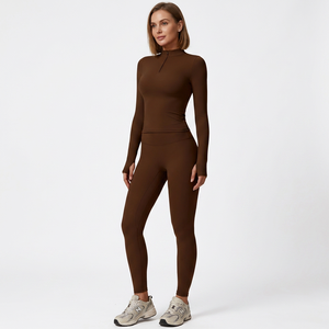<b>Women's</b> Long Sleeve Half-Zip <b>Compression</b> <b>Top</b> Solid Color Breathable Stretch Fit All Seasons Activewear Shirt - Product Image 3