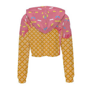 Sudadera Corta Lisa para Mujer, Conjunto de Sudadera con Capucha, Diseño de Logotipo Personalizado, Impresión de Alta Calidad, Sudadera Corta para Mujer - Product Image 3