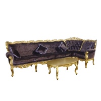 Canapé de salon en forme de L canapé et table basse baroques en bois canapé rembourré pour meubles de maison et salon hôtel