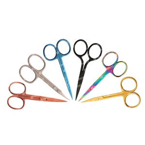 Ciseaux professionnels à lame incurvée en acier inoxydable fin pour couper les cheveux sourcil nez cheveux cils outil de beauté - Product Image 1