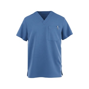 PRIMEFIELD ENTERPRISES Ensemble de blouses médicales unisexe bleu clair à col en V avec poches zippées, détection d'aiguilles, thermocollage sans couture, uniforme hospitalier - Product Image 5