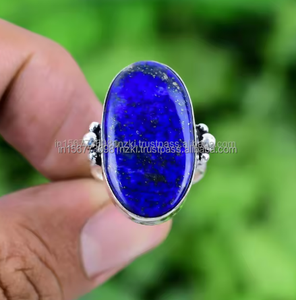 Vente chaude 925 Bague En Argent Sterling À La Main Boho Bijoux Lapis Lazuli Gemstone Rhodium Plaqué Déclaration Anneau pour Anniversaire - Product Image 2