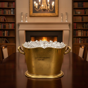 Seau à vin de luxe argenté avec poignées, refroidisseur à champagne, bac à glace double pour bouteilles de vin, idéal pour mariages et décorations de fête - Product Image 5