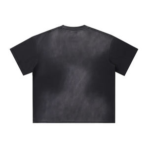 Camiseta Oversize Personalizada con Hombros Caídos, Lavado Vintage, Estilo Streetwear Hip Hop, Efecto Reverse, Lisa - Product Image 2