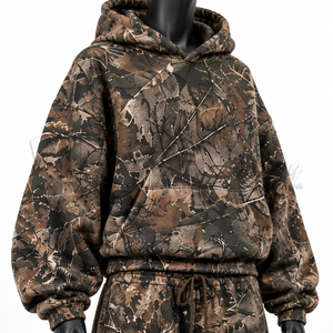Ensemble de survêtement unisexe en coton épais 100 %, sweat à capuche à manches longues coupe classique et pantalon large, style streetwear décontracté 2 - Product Image 6