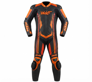 Combinaison de moto en cuir sur mesure de qualité supérieure MotoCP Racing 1 pièce, équipement de conduite avec bosse niveau 2 CE, fabriquée sur mesure - Product Image 1