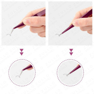 High Quality 2PCS Purple Stainless Steel Eyelash Extension Tweezers Set Custom Logo Pointed Tip Professional Makeup <b>Tool</b> Kit - Product Image 2