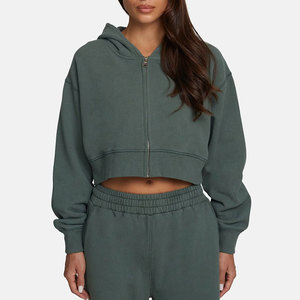 Sudadera con capucha para mujer 2026, de invierno, gruesa, estilo urbano, personalizada, precio de fábrica al por mayor, diseño con cremallera completa y cordón ajustable - Product Image 4