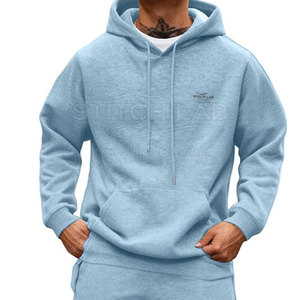 Conjunto Deportivo con Capucha Extra Grande para Hombre, Color Sólido, Estilo Casual, Hombros Caídos, con Logotipo Personalizado, Pantalones Cargo, Algodón Transpirable - Product Image 2
