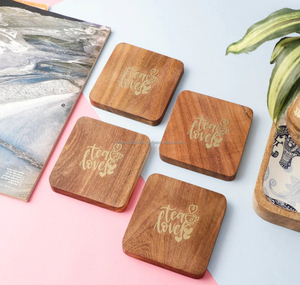 New Coaster Wooden Artistic Decoration Set Blank Mat Pad Coffee Tea Dining <b>Table</b> Accessories Kitchen <b>Party</b> Wedding Free Bulk - Product Image 2