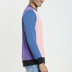 เสื้อสเวตเชิ้ตคอกลมผู้ชาย แขนเสื้อแบบแร็กแลน ลายบล็อกสี  ถักทอแบบลำลอง ทรงปกติ ใส่ได้ในฤดูใบไม้ร่วง - Product Image 2
