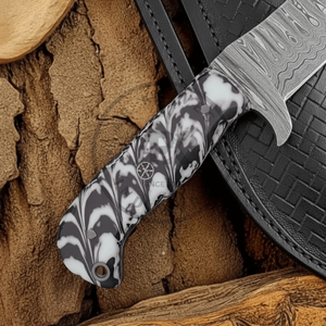 Cuchillo de caza tipo Bull Cutter, cuchillo de vaquero, acero de Damasco, hecho a mano, para exteriores, OEM, personalizable, 2026, 3 años de garantía, mango de madera Pakka - Product Image 2