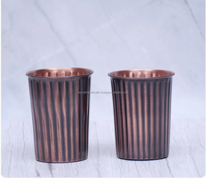 Accessoires de vin de Barware d'hôtel en verre de cuivre pur conception faite à la main verre d'eau en cuivre sain - Product Image 5