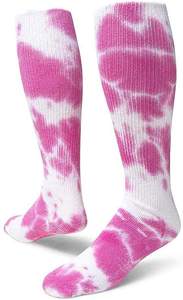 Eco-Friendly Jacquard Logo Winter <b>Knee</b> <b>High</b> Socks Pink White Casual Breathable Adult Regular Style - Product Image 6
