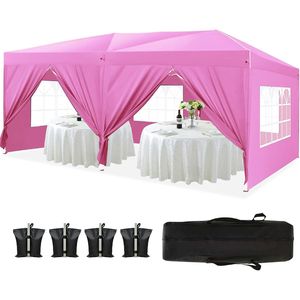 10 X 20 Portable Pop up <b>Tent</b> Folding <b>Canopy</b> with 6 Removable Sidewalls UPF 50+ Gazebo for Outdoor Events Beach Camping & Parties - Product Image 2