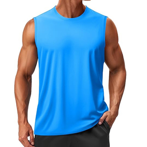 เสื้อยืดแขนกุดลำลองฤดูร้อนสำหรับผู้ชายและผู้หญิง แห้งเร็ว ผลิตจากโพลีเอสเตอร์ พิมพ์ลายเบาๆ คอกลม เสื้อกั๊กไหล่กว้าง - Product Image 2