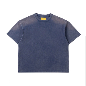 T-shirt style streetwear délavé à l'acide, coupe ample, imprimé en relief, motif graphique personnalisé, respirant - Product Image 4