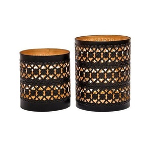 Brass Cylinder Candle Holder With Geometric Cutouts <b>Heat</b> Resistant Home Decoration - Product Image 6