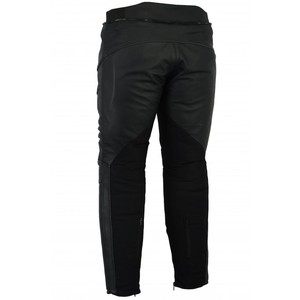 <b>Men's</b> <b>Black</b> Leather Breathable Casual Moto Biker <b>Pants</b> High Waist Straight Fit Zipper Fly Multi-Pockets Winter Lightweight 2027 - Product Image 5