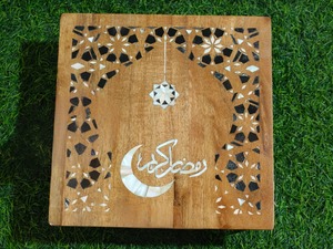 CrescentGrain Pearl Box Premium Handmade Wood, MOP Inlay & <b>Acrylic</b> Candy Organizer for Ramadan 2027, Eid & Luxury Interiors - Product Image 6