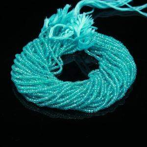 Cuentas de Rondelle facetadas de apatita cielo, apatita azul Natural para hacer joyas, cuentas de Rondelle de apatita - Product Image 3