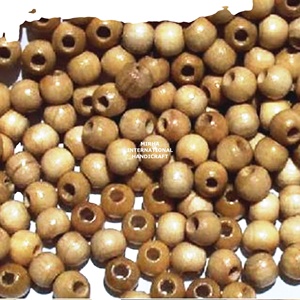 Perles en bois de forme et de couleur personnalisées, façonnées et dimensionnées à la main, produit indien artisanal - Product Image 1