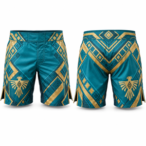 Shorts de MMA en gros pour hommes, coupe athlétique, avec fermeture auto-agrippante, pour tournois et combat, avec coutures, personnalisables pour marque privée et revendeurs - Product Image 6