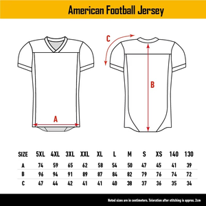 Maillot de football américain de haute qualité en maille polyester, logo personnalisé, nom de l'équipe, numéro, maillot de sport unisexe pour équipes de football et clubs - Product Image 6