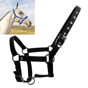 Adjustable Nylon Webbing Equestrian Western Horse Halter <b>Halters</b> Black XS S M L XL Ergonomic Comfortable Horse Riding Wear - Product Image 3