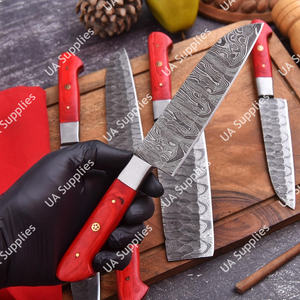 OEM/ODM Support Customized Damascus Steel 5 Pcs Handmade Chef <b>Knives</b> <b>Set</b> Pakka Wood Handles 58 HRC Razor <b>Sharp</b> - Product Image 3