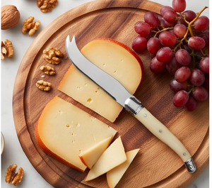 Couteau à fromage en acier inoxydable avec lame courbée et manche en acrylique, ensemble de planches à fromage en bois pour ustensiles de cuisine - Product Image 5